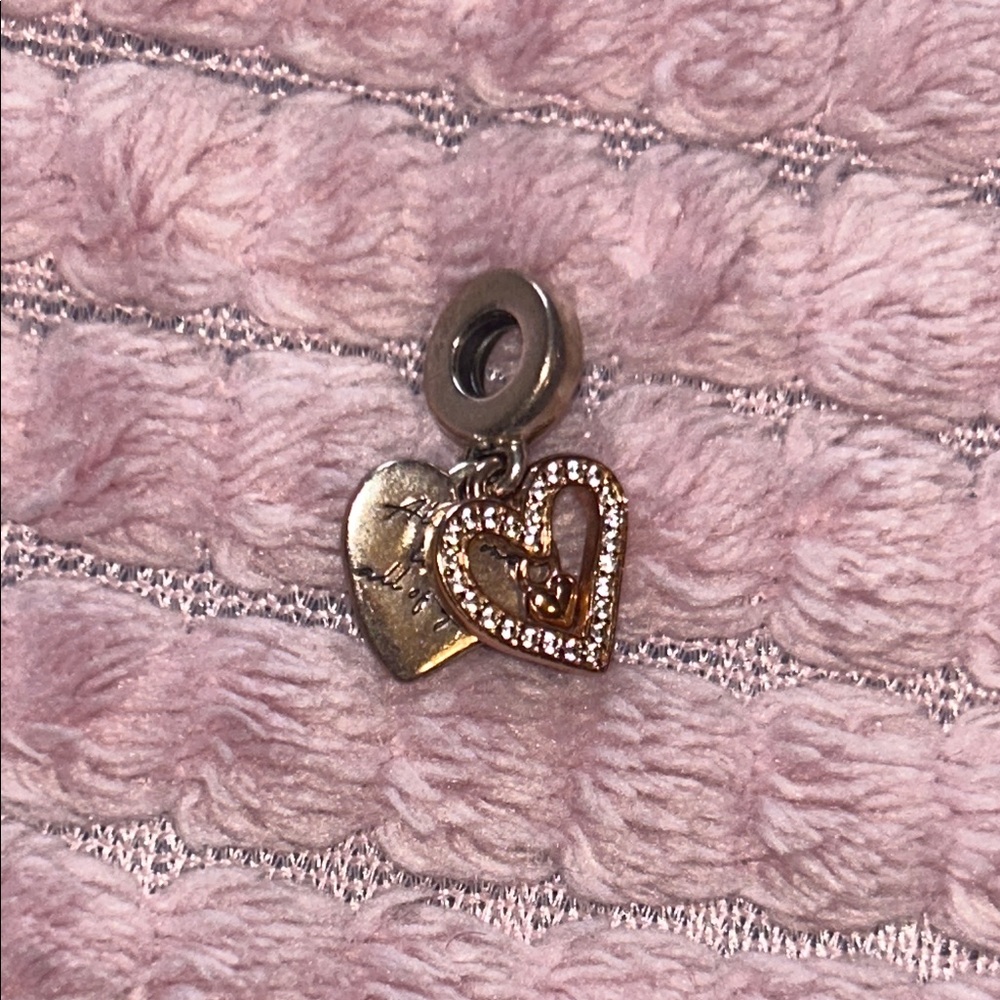 Pandora Silver and Gold Heart Charm